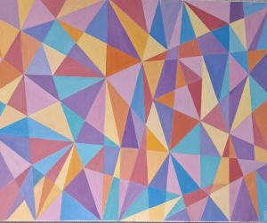 Josip Rubes, Geometric abstract., 2020., oil on canvas, 80x100 cm